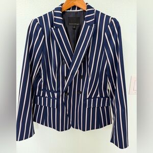 Banana Republic Blue and White Striped Blazer